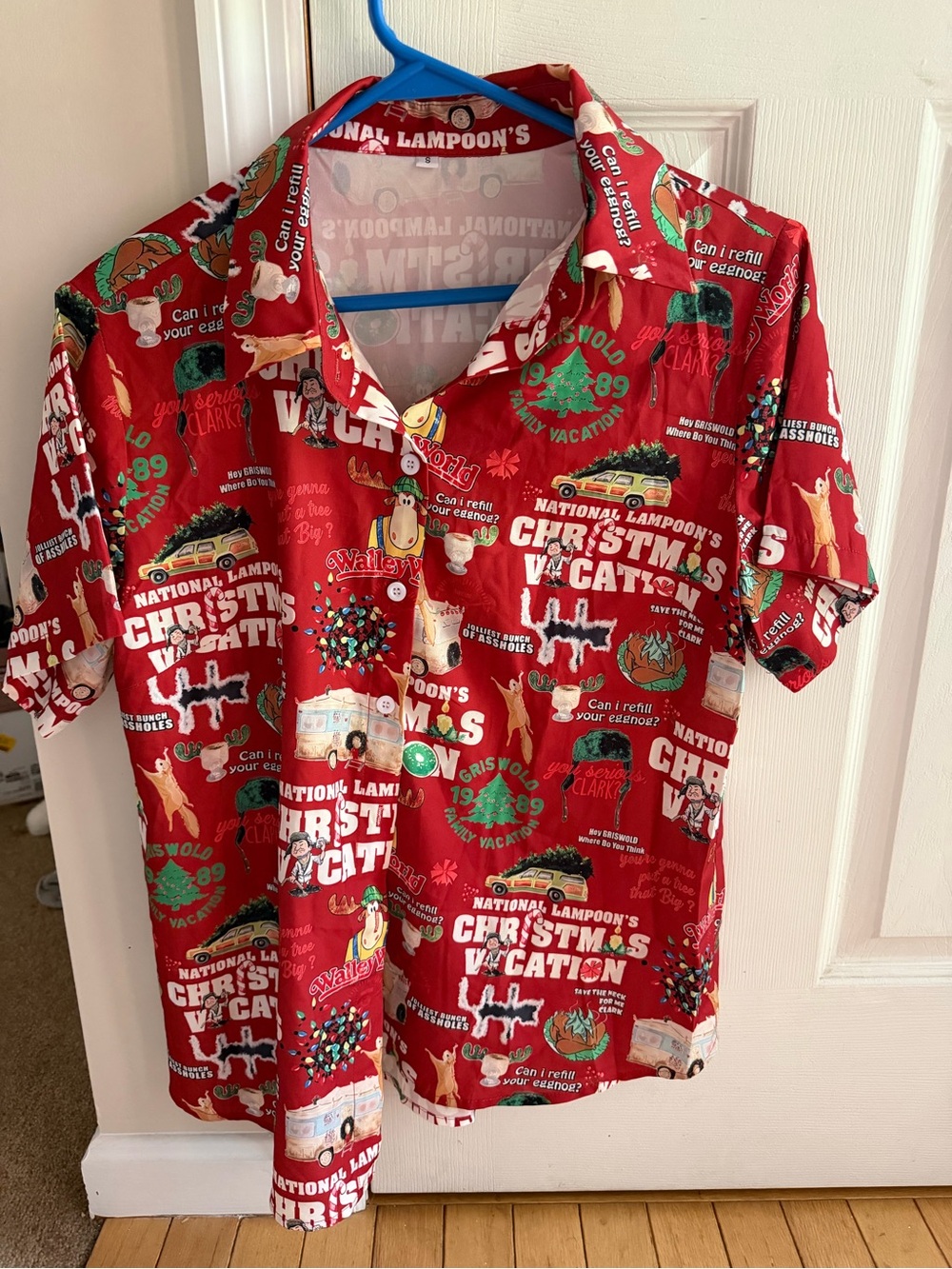 Holiday Time Red National Lampoon Christmas Vacation Button-Down Shirt